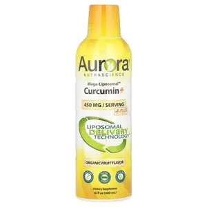 Aurora Nutrascience Mega-Liposomal™ Curcumin+, Organic Fruit, 450 mg, 16 fl oz (480 ml)