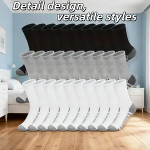 30 Pairs Men's Long Comfort Socks Winter Stockings Fall Sports Socks for Men Menswear Bestie Leg Warmers Tube Fitted Plain Breathable Anti Fall Outfits socks