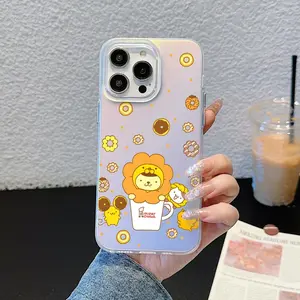 cute P-Pom pom Purin Phone Case For iPhone 11 12 13 14 15 16 17Pro Max Air Plus Mini Light Luxury High-end Cases Transparent Laser Gradient Fashion Protective Case