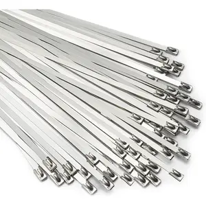Metal Zip Ties 7.9inch/ 11.8 inch/15.7inch/19.7inch 100pcs 304 Stainless Steel Zip Ties Heavy Duty Multi-Purpose Self-Locking Cable Ties for Machinery, Vehicles, Exhaust Wrap, Farms, Pipes, Roofs, Cables, and Outdoor Fence