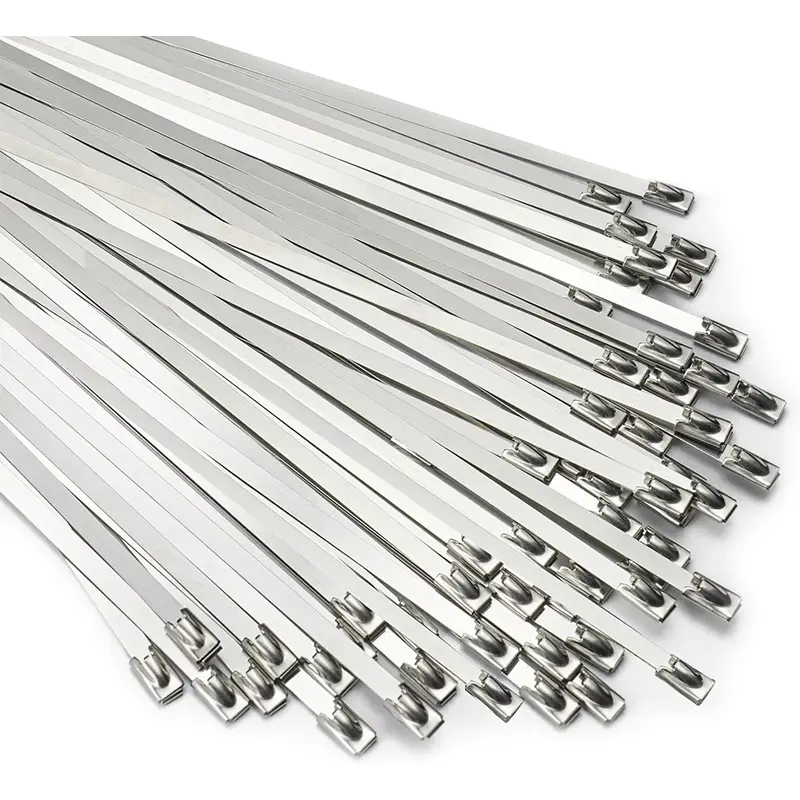 Metal Zip Ties 7.9inch/ 11.8 inch/15.7inch/19.7inch 100pcs 304 Stainless Steel Corrosion Resistant Zip Ties Heavy Duty Multi-Purpose Self-Locking Cable Ties for Machinery, Vehicles, Exhaust Wrap, Farms, Pipes, Roofing, Cables, and Fencing