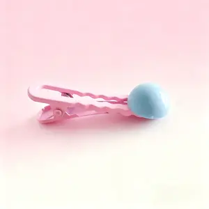 [ Cute Gift for Her]2Pcs Pink Jelly Bean Hair Clips for Fine Hair – Sweet, Soft & Stay Put