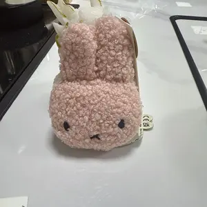 Kawaii Miffy Rabbit Keychain Plush Head-shaped Pendant Keychain Ring Knitted Pendant Gift