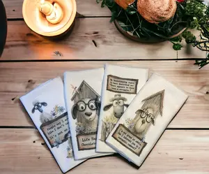 Adorable Snarky Sheep Kitchen Towel Set - Set of 4 Towels, 16X24 Size - Professional Sublimation Design - Cleaning