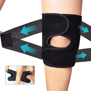 Knee Cross Support Brace - with Patella Gel Pad and Side Stabilizer Lightweight Breathable Mesh Fabric Adjustable Elasticity for Workout Sports and Arthritis