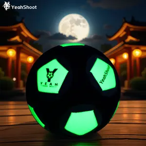 Yeahshoot Size 5 Durable Soccer Ball, Holographic Reflective Luminous Football, Glow-In-The-Dark, High-Quality Synthetic Material, Football Balls