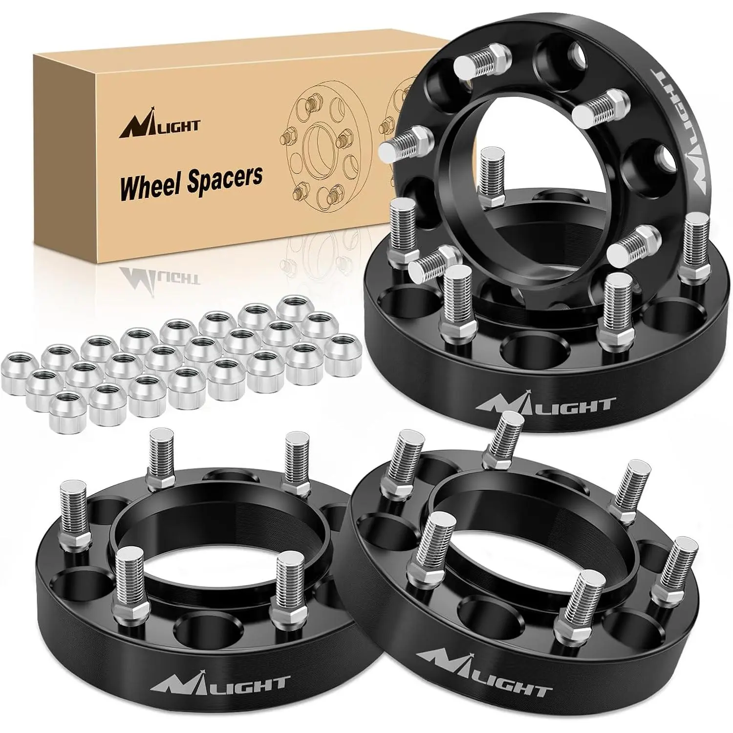 Nilight 4 Pcs 6x5.5 In Hub-Centric Wheel Spacers - 1.25In (31.7Mm) Thickness, 106Mm Hub Bore, Aluminum Alloy, CNC Processed, M12x1.5 Thread, Brake Clearance, Fit 1995-2015 Tacoma, 1995-2023 4Runner FJ Cruiser Tundra Fortuner Sequoia Automotive Accessories