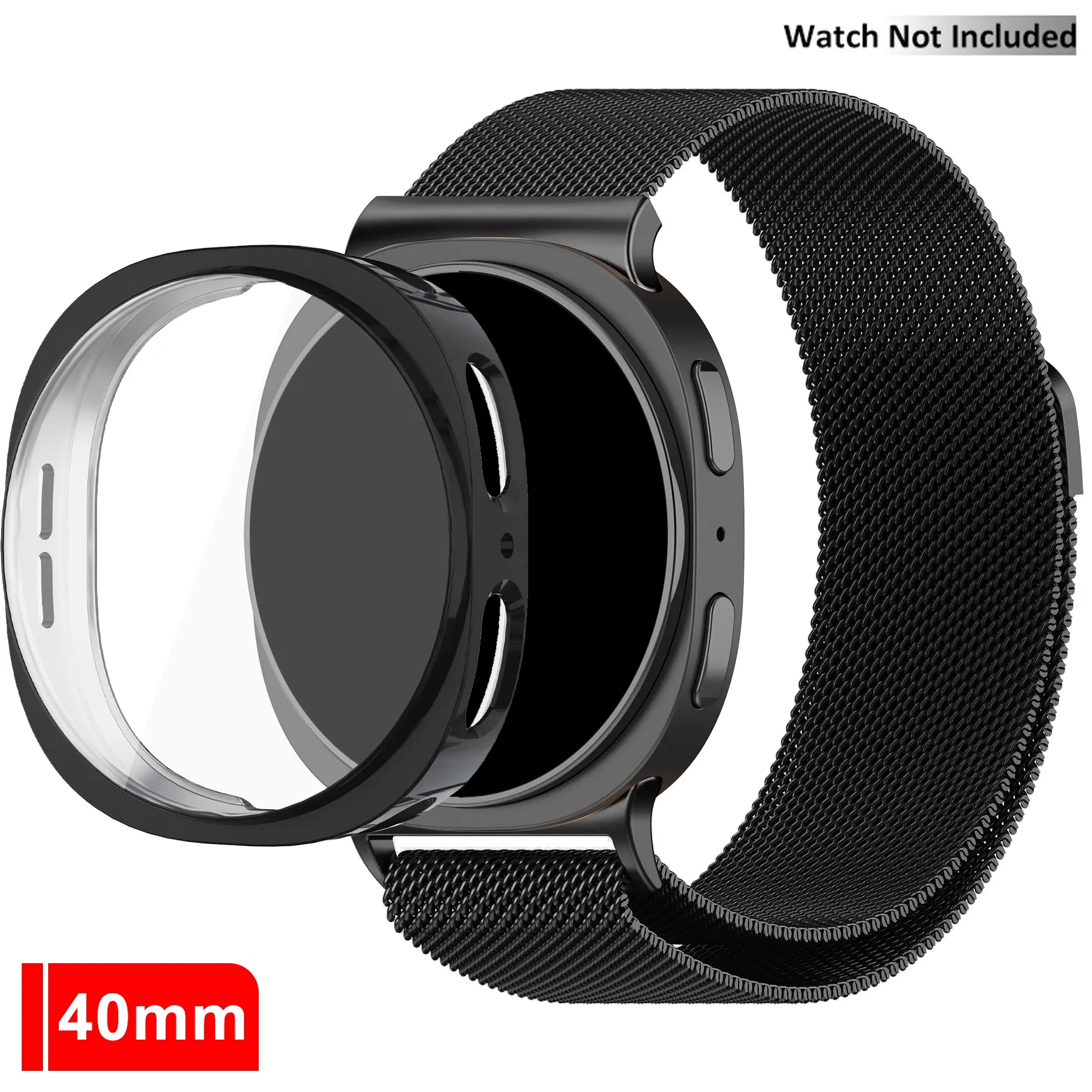 Metal Band for Samsung Galaxy Watch 8 40mm/44mm, Magnetic Stainless Steel Mesh Strap, Smartwatch Strap, Tpu Protective Case, Watch Protector, Unisex Milanese Loop, Smart Watch Accessories, Wearable Accessory