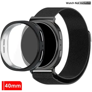 Metal Band for Samsung Galaxy Watch 8 40mm/44mm, Magnetic Stainless Steel Mesh Strap, Tpu Protective Case, Watch Protector, Unisex Milanese Loop, Smart Watch Accessories