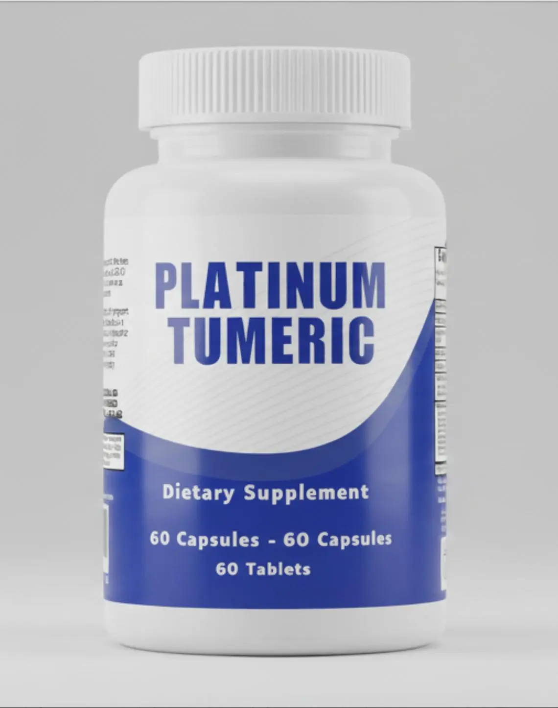 Platinum Turmeric Dietary Supplement - Double Dose Turmeric for Joint Health & Metabolic Support - All-Natural Ingredients - 60 Capsules