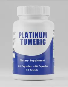 Platinum Turmeric Dietary Supplement - Double Dose Turmeric for Joint Health & Metabolic Support - All-Natural Ingredients - 60 Capsules