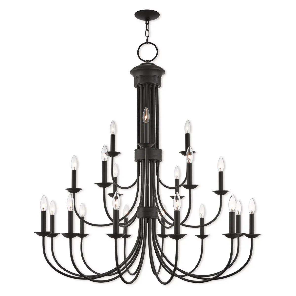 21 Light Bronze Foyer Chandelier with Steel base material