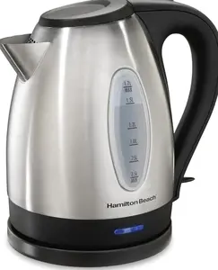 Hamilton Beach Electric Tea Kettle, Water Boiler & Heater, 1.7 Liter, Cordless Serving, 1500 Watts for Fast Boiling, Auto-Shutoff and Boil-Dry Protection, Stainless Steel