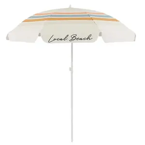 Retro Stripe Beach Umbrella
