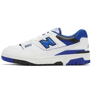 New Balance 550 'White Team Royal' Sneaker Sports Shoes Trainer - Platform Heel, Round Toe, Laces, All Seasons, Leather/Suede, Casual & Athletic Footwear