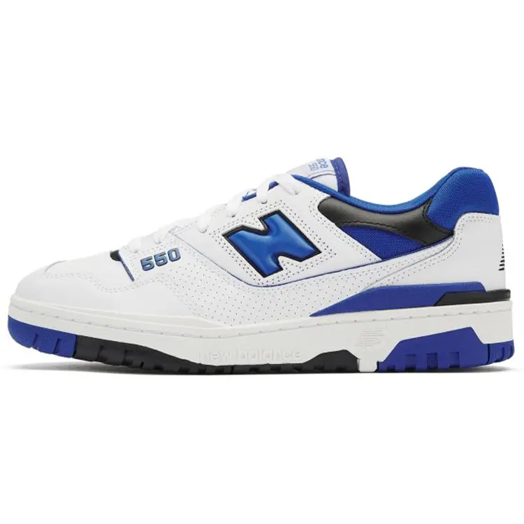 New Balance 550 'White Team Royal' Sneaker - Leather/Suede, Platform Heel, Round Toe, Lace-Up, All Seasons, Casual & Athletic Sports Footwear Trainer, Platform Heels, Unisex, Everyday Wear, Comfy Cushioning, Shoe, Sports Shoes, Order 0.5-1 Size Up, All-Se