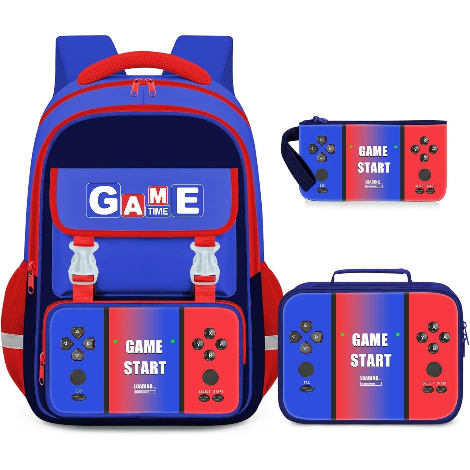 Red-blue-backpack Set