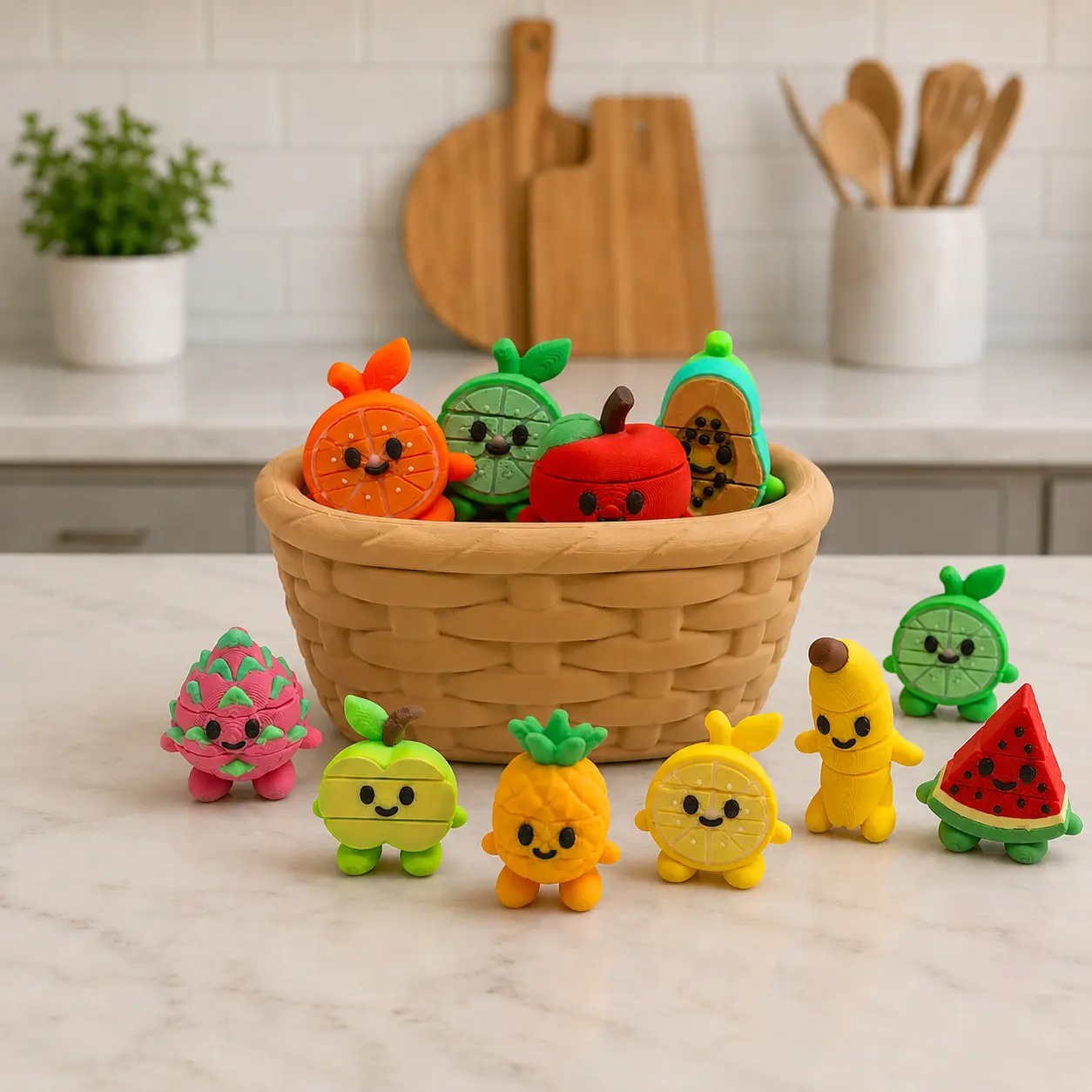 Micro Fruit Basket Set – 11 Piece Collection - Kitchen Desk Decor