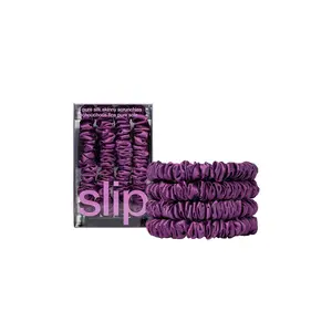 slip Skinny Scrunchies Set Of 4 in Dark Purple