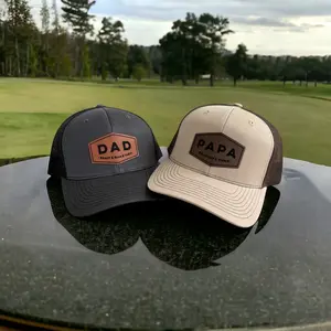 Personalized Dad Patch Hat, Dad Birthday Gift, New Dad Gift, Gift For Husband, Trucker Hat, Leather Patch Hat, Custom Hat, New Dad Present