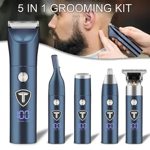 Rechargeable Electric Cordless Multifunctional Hair Trimmer Kit, 1 Set Professional Hair Clipper & Shaver & Accessories, Body Hair Grooming Kit for Men