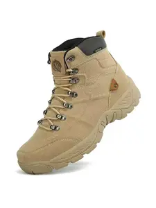 Men's Tactical Hiking Boots Leather Motorcycle Combat Boots Non-Slip Lightweight Comfortable Breathable For Outdoor Terrain Outdoor Hiking Shoes