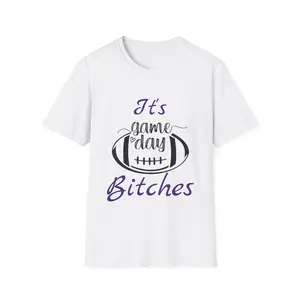 Game Day Bitches Unisex Softstyle T-Shirt, Funny Football Tee, Sports Fan Shirt, Birthday Gift, Game Day Outfit