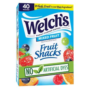 Fruit Snacks Mixed Fruit Snack Box, Gluten Free, 40 Count (0.8 oz Packs)