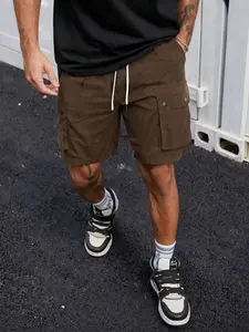 Men's Casual Summer Shorts, Breathable Comfort Fabric, Street Style Fashion, Fitted Design, Drawstring Waist, Button Pockets, Athletic Shorts Casual