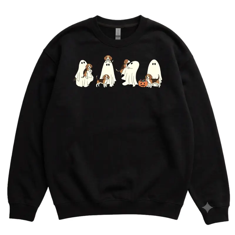 Cute Ghost Beagle Sweatshirt | Spooky Dog Mom Crewneck | Cozy Halloween Dog Lover Gift