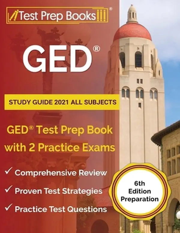 USED-GED Study Guide 2021 All Subjects: GED Test Prep Book with 2 Practice Exams [6th Edition Preparation] by Rueda, Joshua (Paperback)