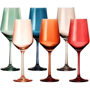 Colored Crystal Wine Glass Set of 6, Gift For Him, Her, Wife, Friend - Large 12 oz Glasses, Unique Italian Style Tall Drinkware - Red & White, Dinner, Color Beautiful Glassware - (Pastel) by The Wine Savant