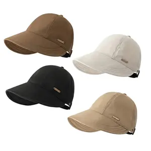 Women's Wide Brim Sun Visor Hat - 1/2/4 Pack, UPF 50+ Open Top Cap for Ponytails, Golf