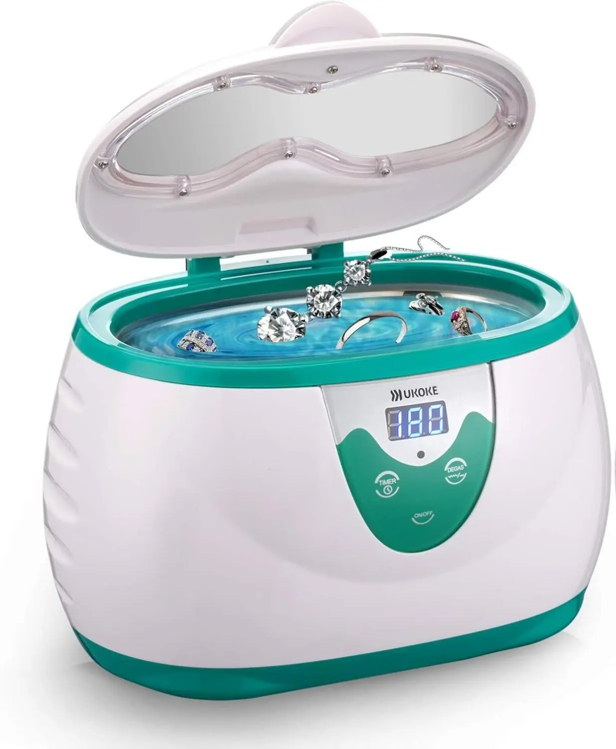 Ultrasonic Cleaner, UKOKE 3800S Professional Ultrasonic Jewelry Cleaner with Timer, Portable Household Ultrasonic Cleaning Machine, Electronics Eyeglasses Watch Ring Diamond Retainer Denture Clean