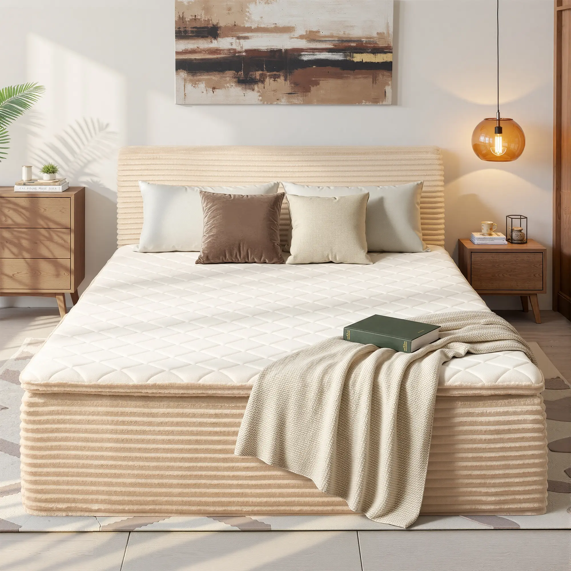 XIZZI 17" Queen Mattress with Thick Memory and Support Foam with Removable Headboard, Individually Pocketed Springs, Medium Plush for Pressure Relief,Cooling Ventilated Foam, CertiPUR-US Certified