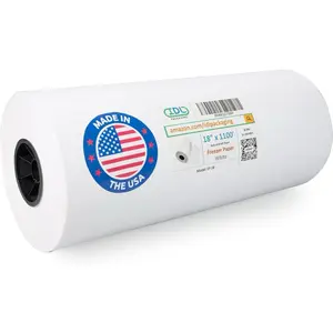 Freezer Paper 18" x 13200" (1100 feet) - USA-made Large White Freezer Paper Roll for Freezing Food - Plastic Coated Freezer Material for Maximum Safe Protection by IDL Packaging