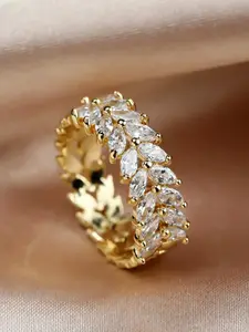 Leaf Design Artificial Gemstone Ring, Fashion Jewelry for Party, Daily Clothing Decor, Trendy All-match & Exquisite Jewelry for Birthday Gift, Bridal Rings, Elegant Ring, Elegant Engagement Ring