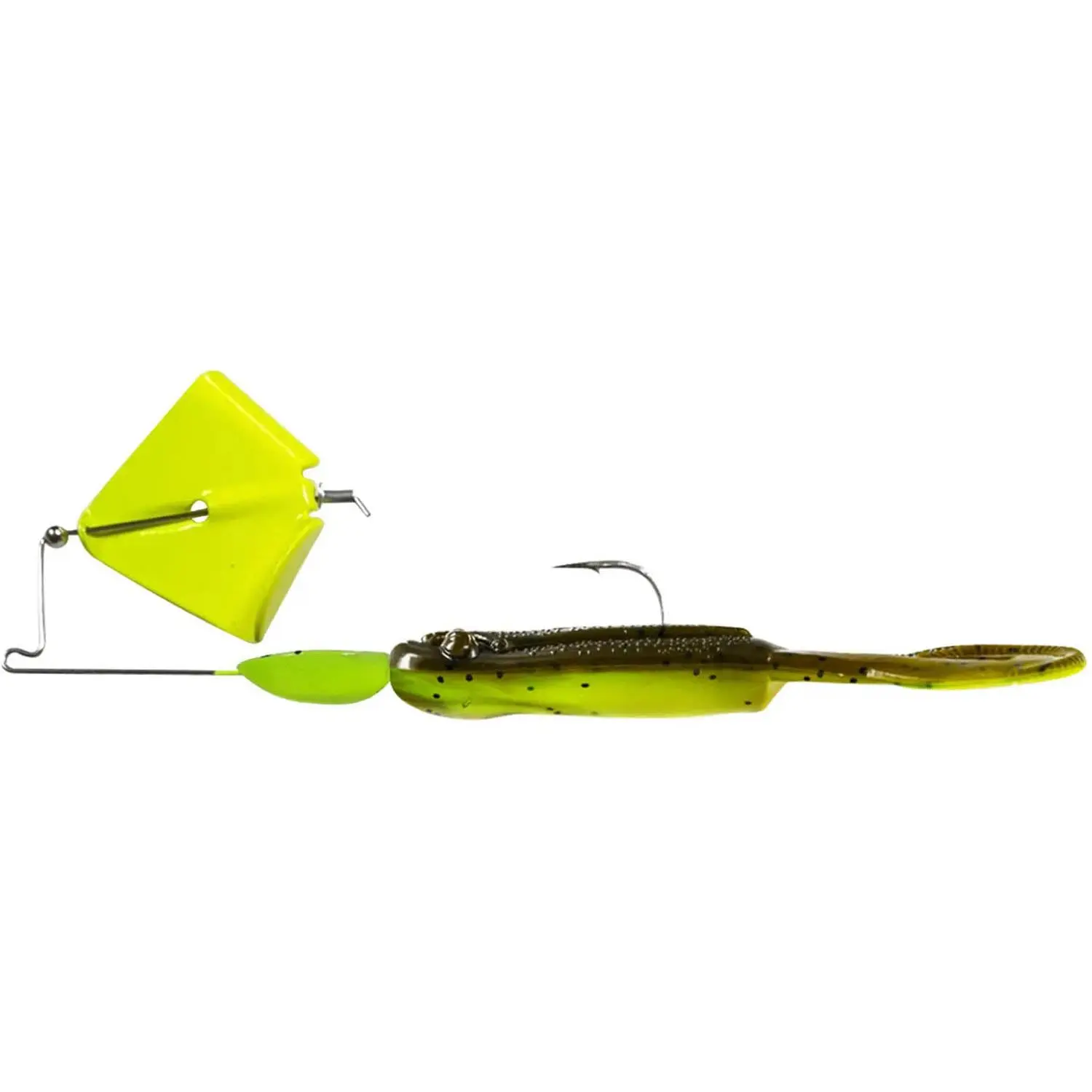 Big Bite Baits Tour Toad Skirtless Buzzbait - 1/4 oz, 3/8 oz Soft Plastic Topwater Fishing Lure with Fast-Rising Head Design, Raucous Sputtering Action, Oversized Buzz Blade, Double Wire, High Hook-Up Ratio, 1/4 Ounce