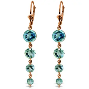 Galaxy Gold GG 14k Rose Gold Chandelier Earrings with Natural Blue Topaz