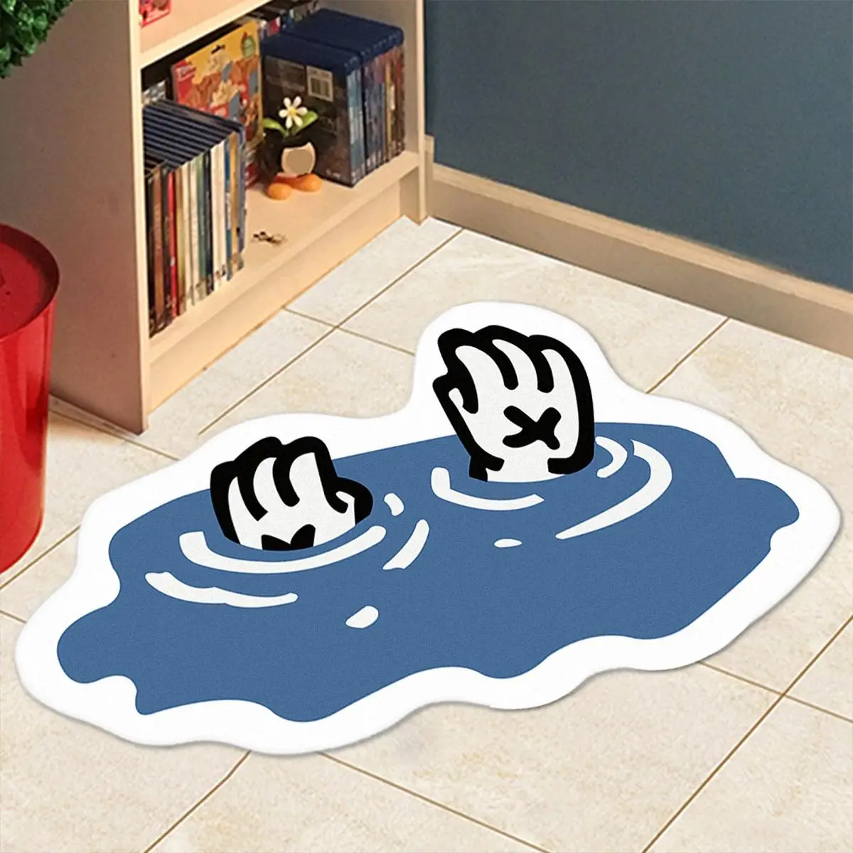 Cute Irregular Shaped Bedside Rug,Non-slip Bathroom Mat, Soft Absorbent Bathroom Toilet Bedroom Doormat, Living Room Area Rug, Indoor Floor Mat for Ho