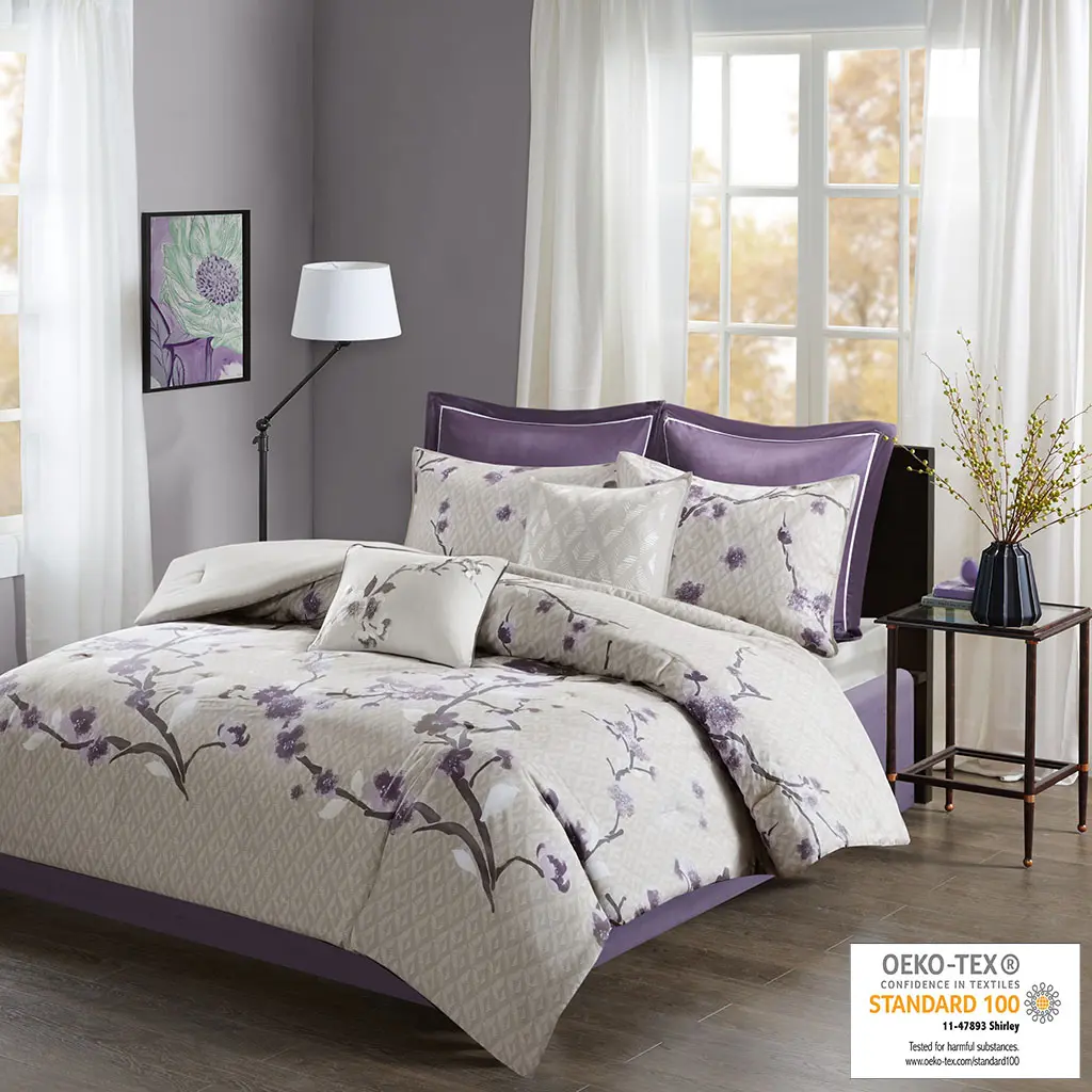 8 Piece Cotton Comforter Set, Holly