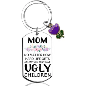 Mom Keychain Funny Mothers Day Gifts from Daughter Son Unique Birthday Christmas Mothers Day Gifts for Mom