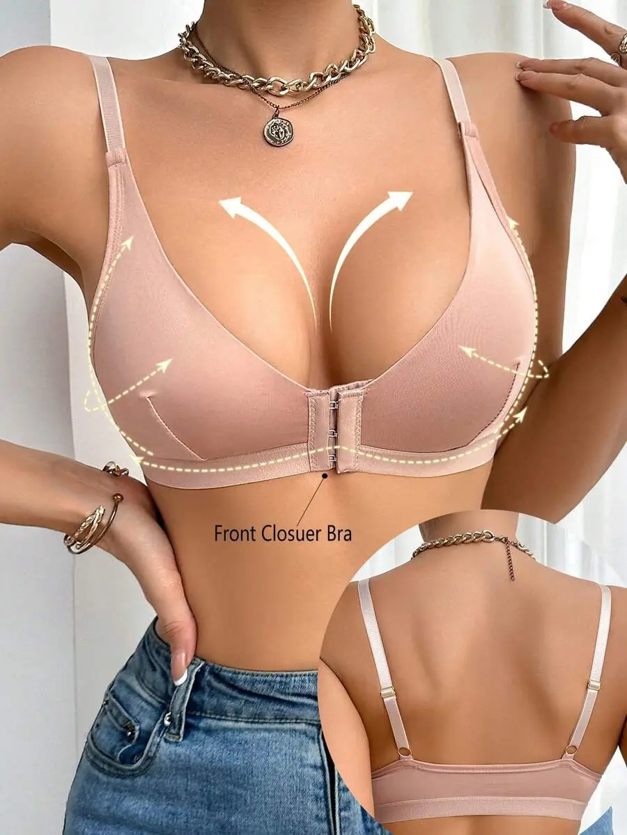 Women's Minimalist Wire-Free Front Closure Bra