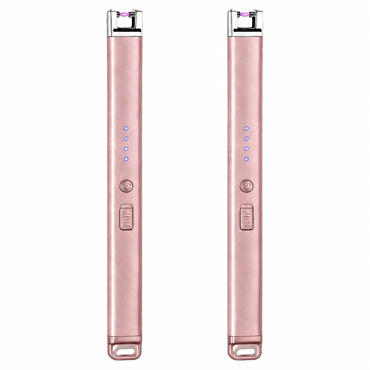 Rose gold electric windproof ignition device, USB Arc Rechargeable Windproof Long Lighter,with double-lock safety design, suitable for kitchen ignition, outdoor barbecuing and camping equipment.