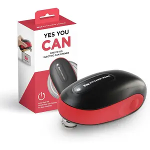 -To-Go Electric Can Opener:  , Auto Stop, Smooth , Lid Lift, Safety, Automatic, , Cordless,  Operated,  Appliance for Senior with  (Red)