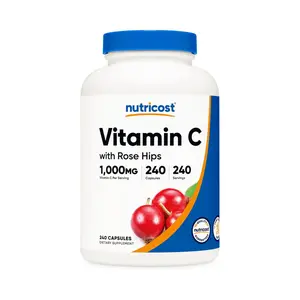 Nutricost Vitamin C with Rose Hips 1025mg, 240 Capsules - Vitamin C 1,000mg, Rose Hips 25mg, Premium, Non-GMO, Gluten Free Supplement