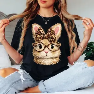 Cute Bunny Shirt, Easter Bunny Shirt For Women, Bow Rabbit Tee, Animal Shirt, Spring Outfit Gift, Easter Gift