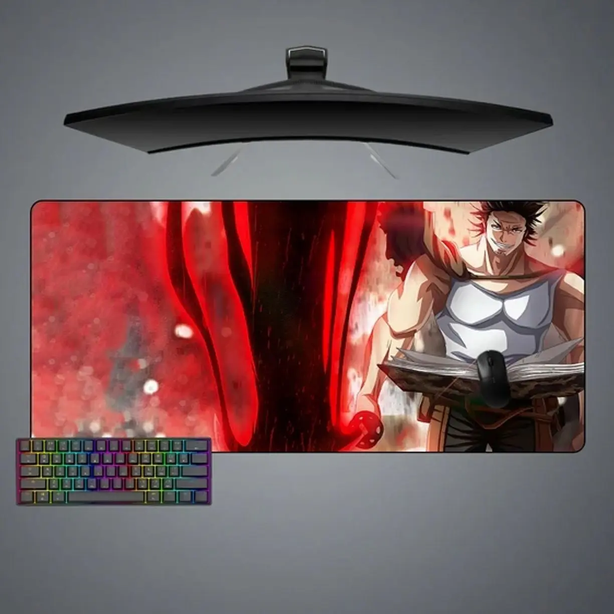 Black Clover Yami Design Gaming Mouse Pad, Computer Desk Mat