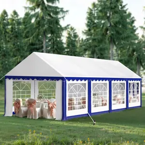 PHI VILLA Outdoor Heavy Duty Party Tent Large Commercial Canopy Wedding Event Tent Shelter Canopy Carport with Removable Sidewalls & 3 Storage Bags for Patio Outdoor Garden Events