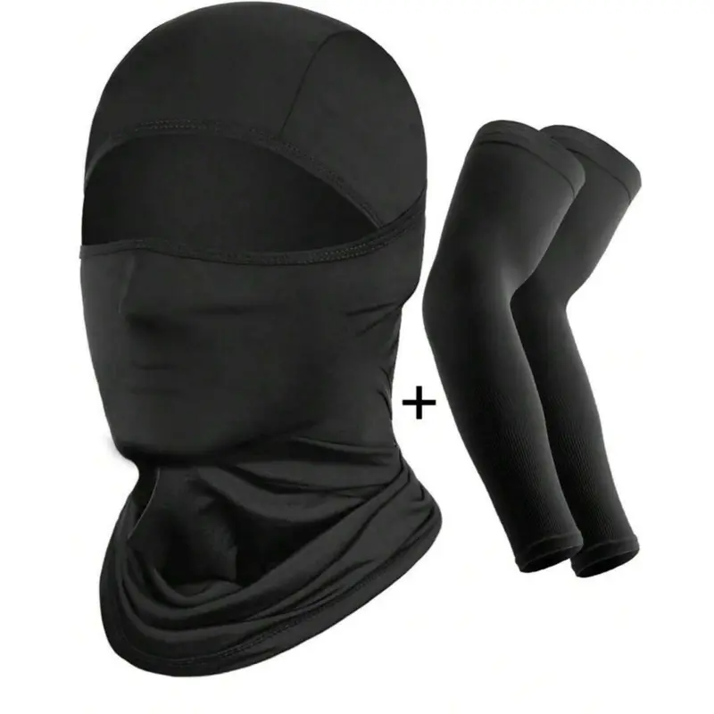 Motorcycle Balaclava Face Mask & Arm Sleeves Set, Breathable Sun Protection Face Cover & Arm Sleeves, Fashion Accessories for Men & Women